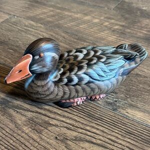 Vintage Handcrafted Wooden Duck Figurine